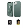 MARSİLYAN™- iPhone 14 Kılıf Kozmos Yansıma Özel Seri - Siyah Buffer Cam Ekran Koruyucu + PVD Metal Kamera Lens - TU