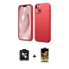 MARSİLYAN™- iPhone 14 Kılıf Kozmos Yansıma Özel Seri - Siyah Buffer Cam Ekran Koruyucu + PVD Metal Kamera Lens - TU