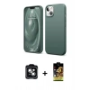 MARSİLYAN™- iPhone 14 Kılıf Kozmos Yansıma Özel Seri - Siyah Buffer Cam Ekran Koruyucu + PVD Metal Kamera Lens - YL