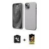 MARSİLYAN™- iPhone 14 Kılıf Kozmos Yansıma Özel Seri - Siyah Buffer Cam Ekran Koruyucu + PVD Metal Kamera Lens - YL