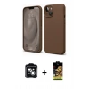 MARSİLYAN™- iPhone 14 Kılıf Kozmos Yansıma Özel Seri - Siyah Buffer Cam Ekran Koruyucu + PVD Metal Kamera Lens - YL