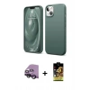MARSİLYAN™- iPhone 14 Kılıf Kozmos Yansıma Özel Seri - Siyah Buffer Cam Ekran Koruyucu + Raze Metal Kamera Lens - SH