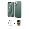 MARSİLYAN™- iPhone 14 Kılıf Kozmos Yansıma Özel Seri - Siyah Buffer Cam Ekran Koruyucu + Shine Kamera Lens - GD