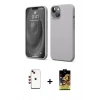 MARSİLYAN™- iPhone 14 Kılıf Kozmos Yansıma Özel Seri - Siyah Buffer Cam Ekran Koruyucu + Shine Kamera Lens - KI