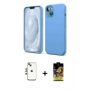 MARSİLYAN™- iPhone 14 Kılıf Kozmos Yansıma Özel Seri - Siyah Buffer Cam Ekran Koruyucu + Shine Kamera Lens - GD