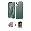 MARSİLYAN™- iPhone 14 Kılıf Kozmos Yansıma Özel Seri - Siyah Buffer Hayalet Cam Ekran Koruyucu + Raze Metal Kamera Lens - MR