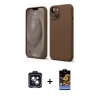 MARSİLYAN™- iPhone 14 Kılıf Kozmos Yansıma Özel Seri - Siyah Buffer Hayalet Cam Ekran Koruyucu + PVD Metal Kamera Lens - SH