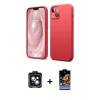 MARSİLYAN™- iPhone 14 Kılıf Kozmos Yansıma Özel Seri - Siyah Buffer Hayalet Cam Ekran Koruyucu + PVD Metal Kamera Lens - SH