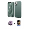 MARSİLYAN™- iPhone 14 Kılıf Kozmos Yansıma Özel Seri - Siyah Buffer Hayalet Cam Ekran Koruyucu + Raze Metal Kamera Lens - SH