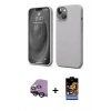 MARSİLYAN™- iPhone 14 Kılıf Kozmos Yansıma Özel Seri - Siyah Buffer Hayalet Cam Ekran Koruyucu + Raze Metal Kamera Lens - SH