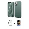 MARSİLYAN™- iPhone 14 Kılıf Kozmos Yansıma Özel Seri - Siyah Buffer Hayalet Cam Ekran Koruyucu + Shine Kamera Lens - YL