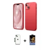 MARSİLYAN™- iPhone 14 Kılıf Kozmos Yansıma Özel Seri - Siyah Buffer Hayalet Cam Ekran Koruyucu + Shine Kamera Lens - YL