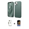 MARSİLYAN™- iPhone 14 Kılıf Kozmos Yansıma Özel Seri - Siyah Buffer Hayalet Cam Ekran Koruyucu + Shine Kamera Lens - GD