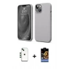 MARSİLYAN™- iPhone 14 Kılıf Kozmos Yansıma Özel Seri - Siyah Buffer Hayalet Cam Ekran Koruyucu + Shine Kamera Lens - YL