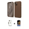 MARSİLYAN™- iPhone 14 Kılıf Kozmos Yansıma Özel Seri - Siyah Buffer Hayalet Cam Ekran Koruyucu + Shine Kamera Lens - GD