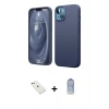 MARSİLYAN™- iPhone 14 Kılıf Kozmos Yansıma Özel Seri - Siyah Joko Magic 5D Cam + Diamond Kamera Lens - PE