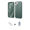 MARSİLYAN™- iPhone 14 Kılıf Kozmos Yansıma Özel Seri - Siyah Joko Magic 5D Cam + Diamond Kamera Lens - PE