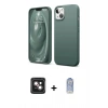MARSİLYAN™- iPhone 14 Kılıf Kozmos Yansıma Özel Seri - Siyah Joko Magic 5D Cam + PVD Metal Kamera Lens - PE