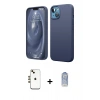 MARSİLYAN™- iPhone 14 Kılıf Kozmos Yansıma Özel Seri - Siyah Joko Magic 5D Cam + Shine Kamera Lens - GD