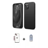 MARSİLYAN™- iPhone 14 Kılıf Kozmos Yansıma Özel Seri - Siyah Joko Magic 5D Cam + Shine Kamera Lens - KI