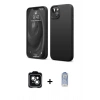 MARSİLYAN™- iPhone 14 Kılıf Kozmos Yansıma Özel Seri - Siyah Joko Magic 5D Cam + PVD Metal Kamera Lens - YL