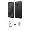 MARSİLYAN™- iPhone 14 Kılıf Kozmos Yansıma Özel Seri - Siyah Joko Magic 5D Cam + Shine Kamera Lens - YL
