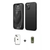 MARSİLYAN™- iPhone 14 Kılıf Kozmos Yansıma Özel Seri - Siyah Joko Magic 5D Hayalet Cam + Shine Kamera Lens - GI