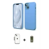 MARSİLYAN™- iPhone 14 Kılıf Kozmos Yansıma Özel Seri - Siyah Joko Magic 5D Hayalet Cam + Gümüş Shine Kamera Lens