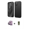 MARSİLYAN™- iPhone 14 Kılıf Kozmos Yansıma Özel Seri - Siyah Joko Magic 5D Hayalet Cam + Raze Metal Kamera Lens - MR