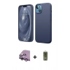MARSİLYAN™- iPhone 14 Kılıf Kozmos Yansıma Özel Seri - Siyah Joko Magic 5D Hayalet Cam + Raze Metal Kamera Lens - MR