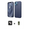 MARSİLYAN™- iPhone 14 Kılıf Kozmos Yansıma Özel Seri - Siyah Joko Magic 5D Hayalet Cam + PVD Metal Kamera Lens - PE