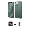 MARSİLYAN™- iPhone 14 Kılıf Kozmos Yansıma Özel Seri - Siyah Joko Magic 5D Hayalet Cam + PVD Metal Kamera Lens - PE