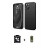 MARSİLYAN™- iPhone 14 Kılıf Kozmos Yansıma Özel Seri - Siyah Joko Magic 5D Hayalet Cam + PVD Metal Kamera Lens - YL