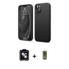 MARSİLYAN™- iPhone 14 Kılıf Kozmos Yansıma Özel Seri - Siyah Joko Magic 5D Hayalet Cam + PVD Metal Kamera Lens - GS