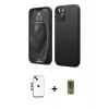 MARSİLYAN™- iPhone 14 Kılıf Kozmos Yansıma Özel Seri - Siyah Joko Magic 5D Hayalet Cam + Shine Kamera Lens - GD