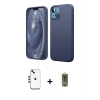MARSİLYAN™- iPhone 14 Kılıf Kozmos Yansıma Özel Seri - Siyah Joko Magic 5D Hayalet Cam + Shine Kamera Lens - GD