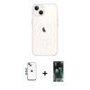 MARSİLYAN™- iPhone 14 Kılıf Kutup Klasik Serisi - Şeffaf 360 Full Body Arka Koruyucu + Shine Kamera Lens - MI