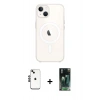 MARSİLYAN™- iPhone 14 Kılıf Kutup Klasik Serisi - Şeffaf 360 Full Body Arka Koruyucu + Shine Kamera Lens - SH