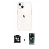 MARSİLYAN™- iPhone 14 Kılıf Kutup Klasik Serisi - Şeffaf 360 Full Body Arka Koruyucu + PVD Metal Kamera Lens - TU