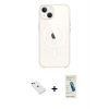 MARSİLYAN™- iPhone 14 Kılıf Kutup Klasik Serisi - Şeffaf Pasifik Cam Ekran Koruyucu + Diamond Kamera Lens - YL