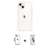 MARSİLYAN™- iPhone 14 Kılıf Kutup Klasik Serisi - Şeffaf Pasifik Cam Ekran Koruyucu + Shine Kamera Lens - MI
