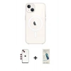 MARSİLYAN™- iPhone 14 Kılıf Kutup Klasik Serisi - Şeffaf Pasifik Cam Ekran Koruyucu + Shine Kamera Lens - KI