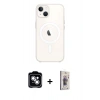 MARSİLYAN™- iPhone 14 Kılıf Kutup Klasik Serisi - Siyah Bilvis 3D Cam Ekran Koruyucu + PVD Metal Kamera Lens - GS