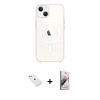 MARSİLYAN™- iPhone 14 Kılıf Kutup Klasik Serisi - Siyah Bilvis 3D Mat Cam Ekran Koruyucu + Diamond Kamera Lens - SABE