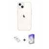 MARSİLYAN™- iPhone 14 Kılıf Kutup Klasik Serisi - Siyah Bilvis 5in1 3D Magic Cam Ekran Koruyucu + Diamond Kamera Lens - SABE