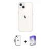 MARSİLYAN™- iPhone 14 Kılıf Kutup Klasik Serisi - Siyah Bilvis 5in1 3D Magic Cam Ekran Koruyucu + Gold Shine Kamera Lens