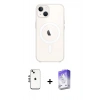 MARSİLYAN™- iPhone 14 Kılıf Kutup Klasik Serisi - Siyah Bilvis 5in1 3D Magic Cam Ekran Koruyucu + Shine Kamera Lens - GS
