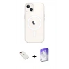 MARSİLYAN™- iPhone 14 Kılıf Kutup Klasik Serisi - Siyah Bilvis 5in1 3D Magic Cam Ekran Koruyucu + Diamond Kamera Lens - KI