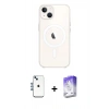 MARSİLYAN™- iPhone 14 Kılıf Kutup Klasik Serisi - Siyah Bilvis 5in1 3D Magic Cam Ekran Koruyucu + Shine Kamera Lens - MI