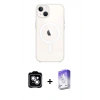 MARSİLYAN™- iPhone 14 Kılıf Kutup Klasik Serisi - Siyah Bilvis 5in1 3D Magic Cam Ekran Koruyucu + PVD Metal Kamera Lens - GS